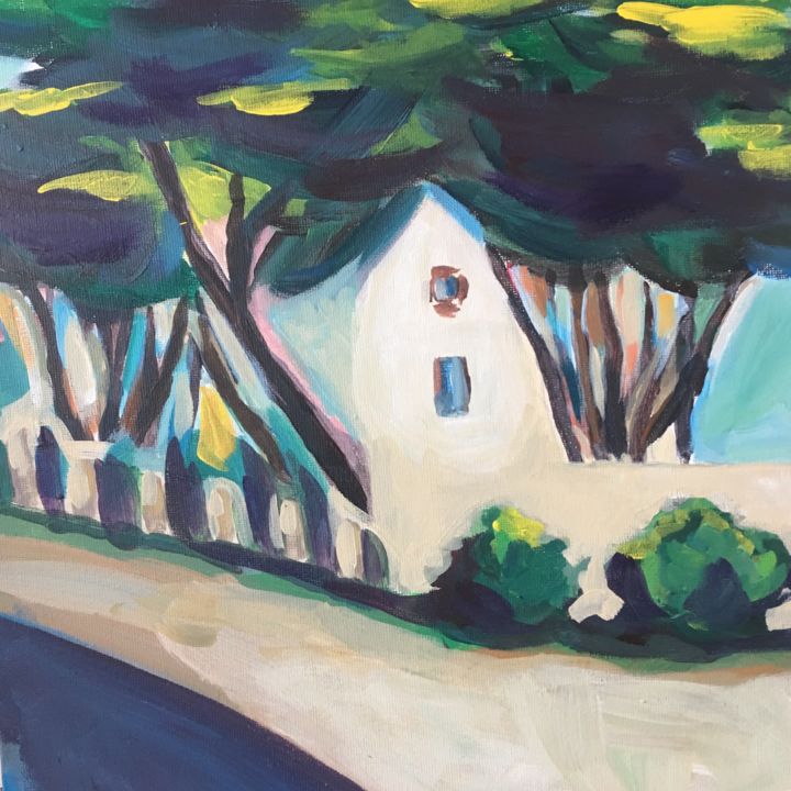 Malerei mit dem Titel "LA MAISON DE LA CÔT…" von Sylvie Galard, Original-Kunstwerk, Acryl