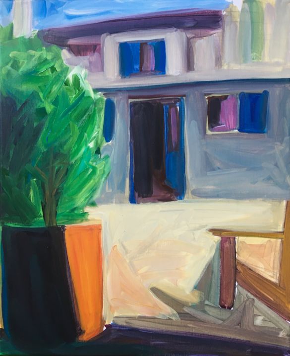 Pintura titulada "LA TERRASSE" por Sylvie Galard, Obra de arte original, Acrílico