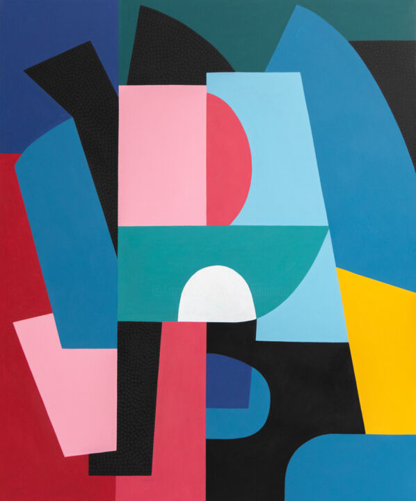 Pittura intitolato "Juxtaposed II" da Sylvie Hamou, Opera d'arte originale, Acrilico
