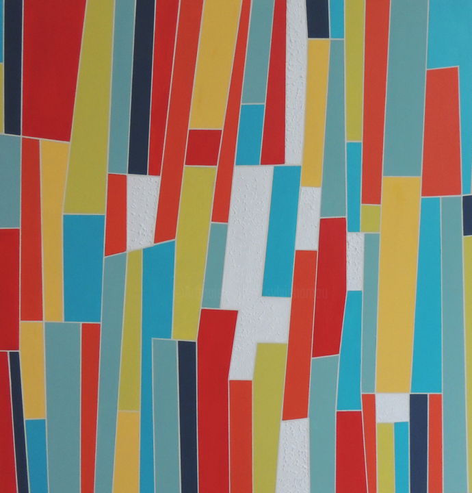 Ζωγραφική με τίτλο "Spectral colors I" από Sylvie Hamou, Αυθεντικά έργα τέχνης, Ακρυλικό