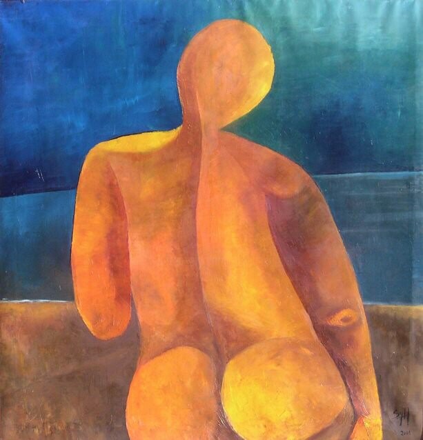 Painting titled "Soleil" by Sylviehebrard, Original Artwork