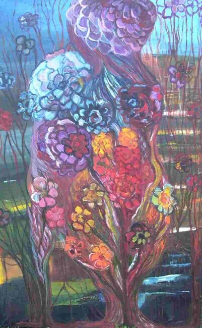 Peinture intitulée "Mère Nature" par Sylviehebrard, Œuvre d'art originale
