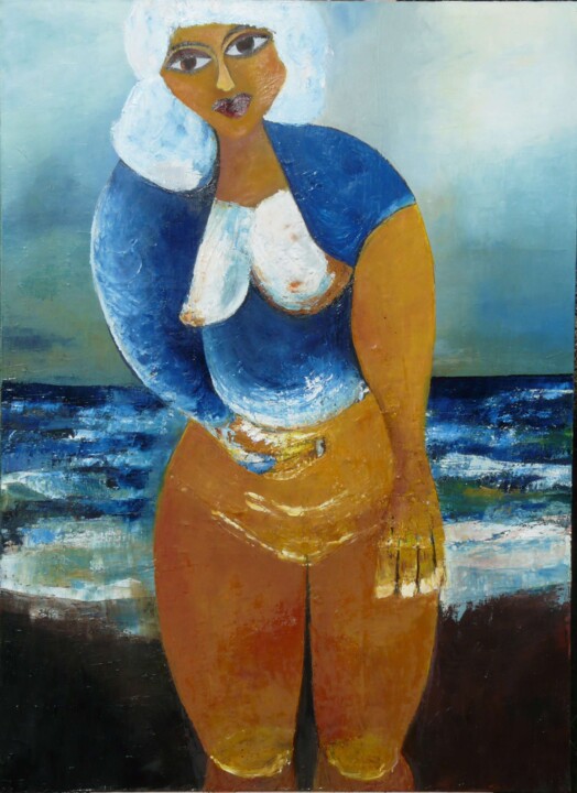 Painting titled "Rivage" by Sylviehebrard, Original Artwork