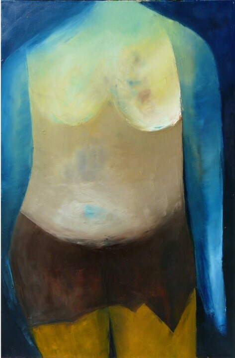 Painting titled "Enveloppée" by Sylviehebrard, Original Artwork, Oil