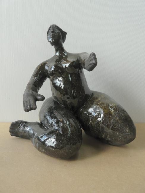 Rzeźba zatytułowany „Black Swing” autorstwa Sylviehebrard, Oryginalna praca, Ceramika