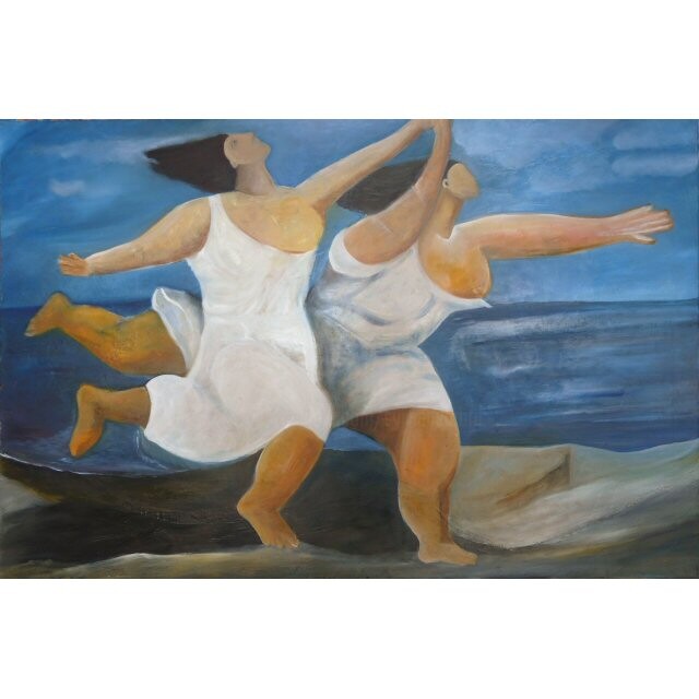 Peinture intitulée "JOIE DE VIVRE" par Sylviehebrard, Œuvre d'art originale, Huile