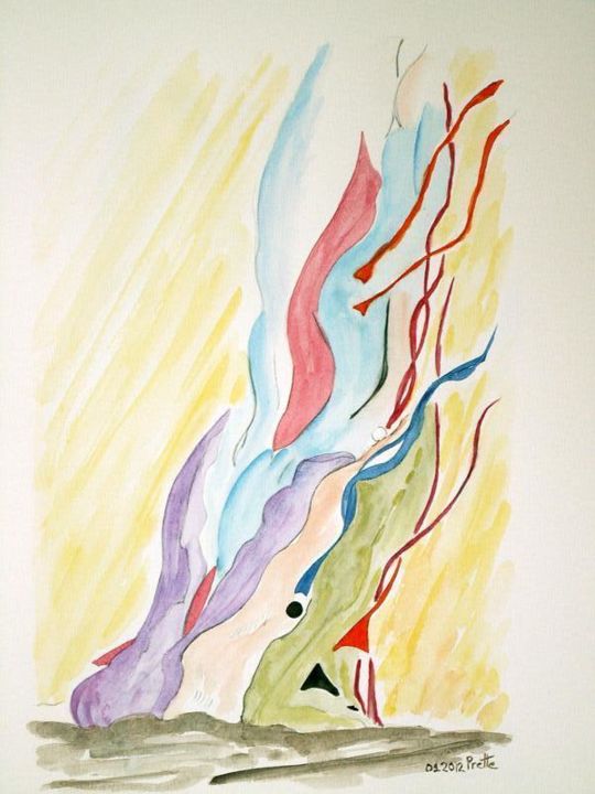 Peinture intitulée "2012-09-4-w.jpg" par Sylvie Prette, Œuvre d'art originale, Aquarelle