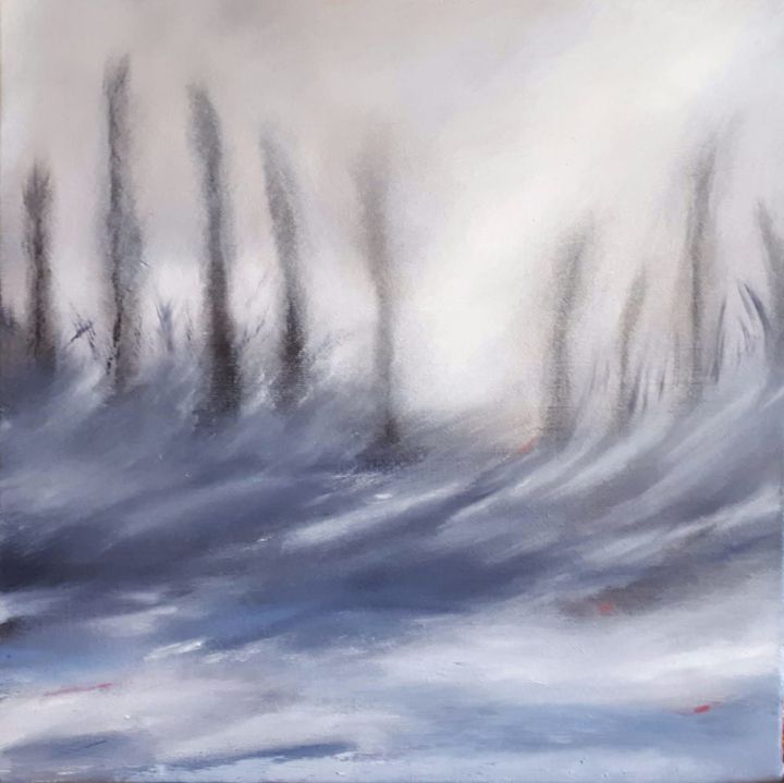 Peinture intitulée "Solitude" par Sylvie Tricard, Œuvre d'art originale, Huile Monté sur Châssis en bois
