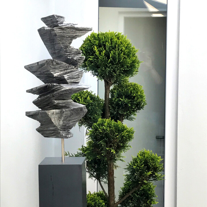 Скульптура под названием "SilverSwan" - Sylvio Eisl, Подлинное произведение искусства, Дерево
