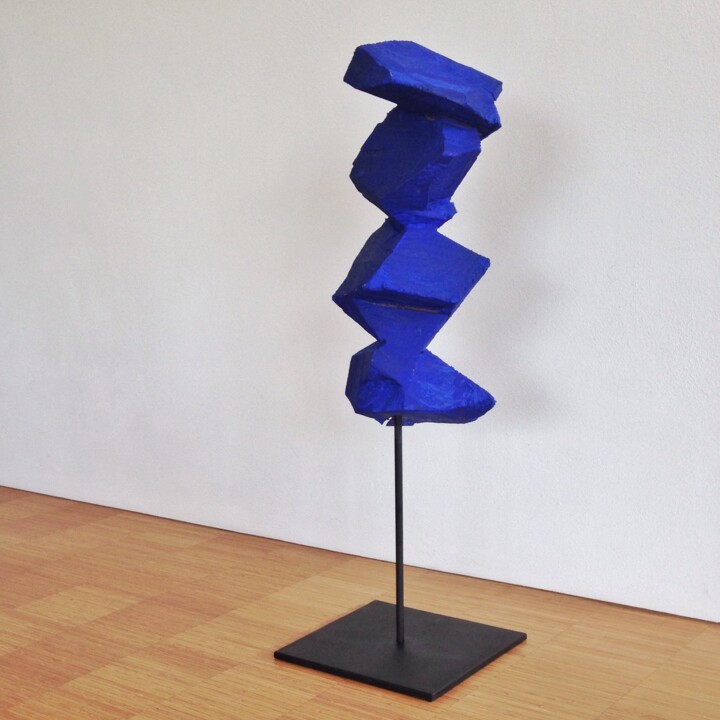 Sculpture titled "blue2" by Sylvio Eisl, Original Artwork, Wood
