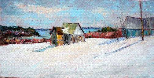 Painting titled "BStPaul_Old_Barn2x2…" by Sylvio Gagnon, Original Artwork