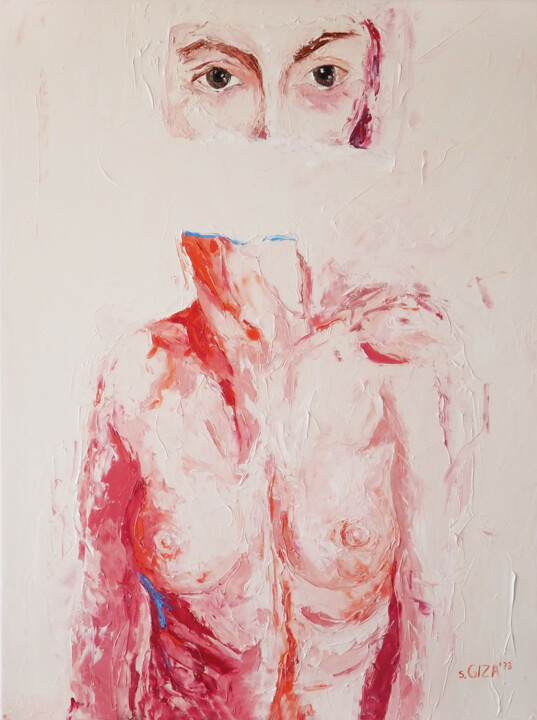 Malarstwo zatytułowany „Ciało niebieskie” autorstwa Sylwia Giza, Oryginalna praca, Olej