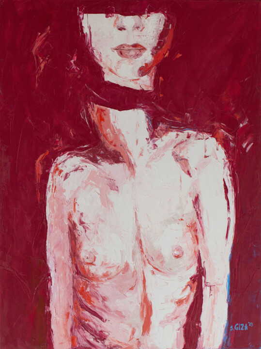 Malarstwo zatytułowany „Ciało niebieskie B” autorstwa Sylwia Giza, Oryginalna praca, Olej