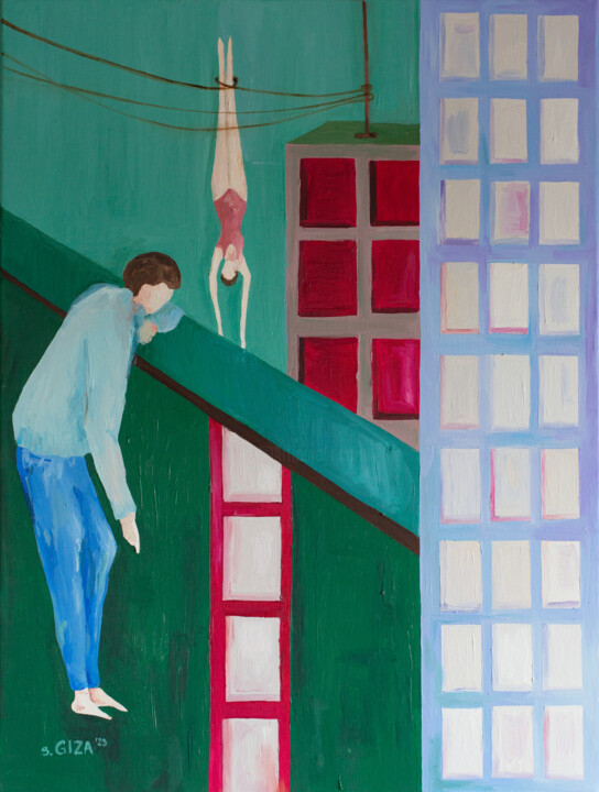 Peinture intitulée "Inny punkt widzenia" par Sylwia Giza, Œuvre d'art originale, Huile