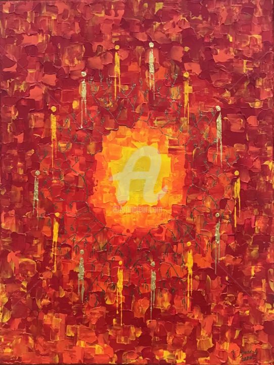 Картина под названием "Circle" - Fabien Dessoly (Symbolic Art BZH), Подлинное произведение искусства, Акрил Установлен на Де…