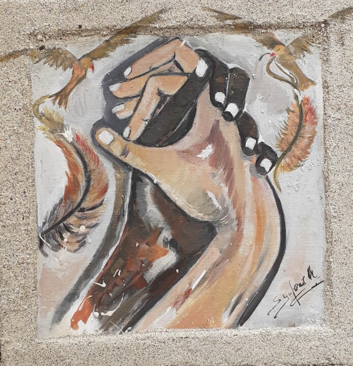 Peinture intitulée "To guether" par Symfonie M, Œuvre d'art originale, Huile Monté sur Panneau de bois