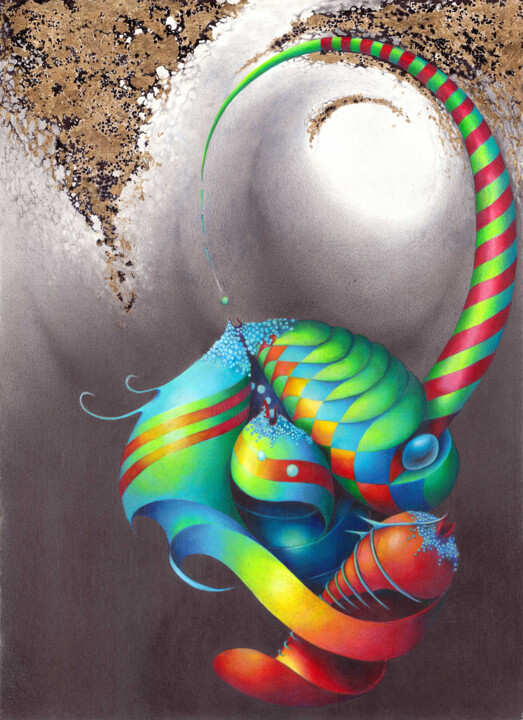 Рисунок под названием "The Loophole" - Symona Colina, Подлинное произведение искусства, Карандаш