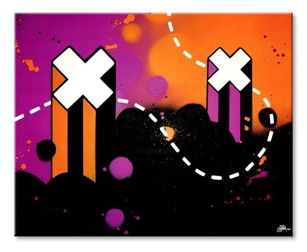 Peinture intitulée "Graffiti Art Déco #…" par Syndrom, Œuvre d'art originale, Huile