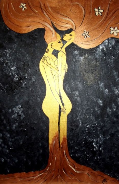 Peinture intitulée "les amoureux éterne…" par Syrel'Ile, Œuvre d'art originale