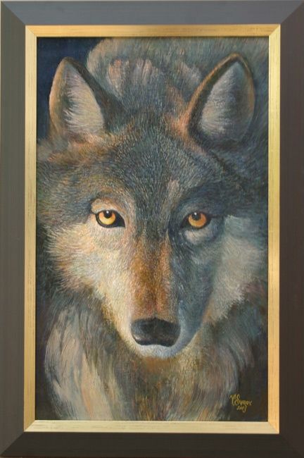 Картина под названием "Волк" - Syrov, Подлинное произведение искусства