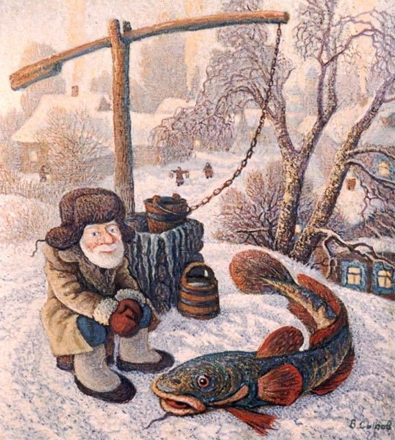 Картина под названием "Рождественский сюрп…" - Syrov, Подлинное произведение искусства