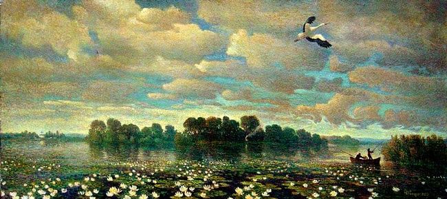 Peinture intitulée "Озеро Белое" par Syrov, Œuvre d'art originale, Huile