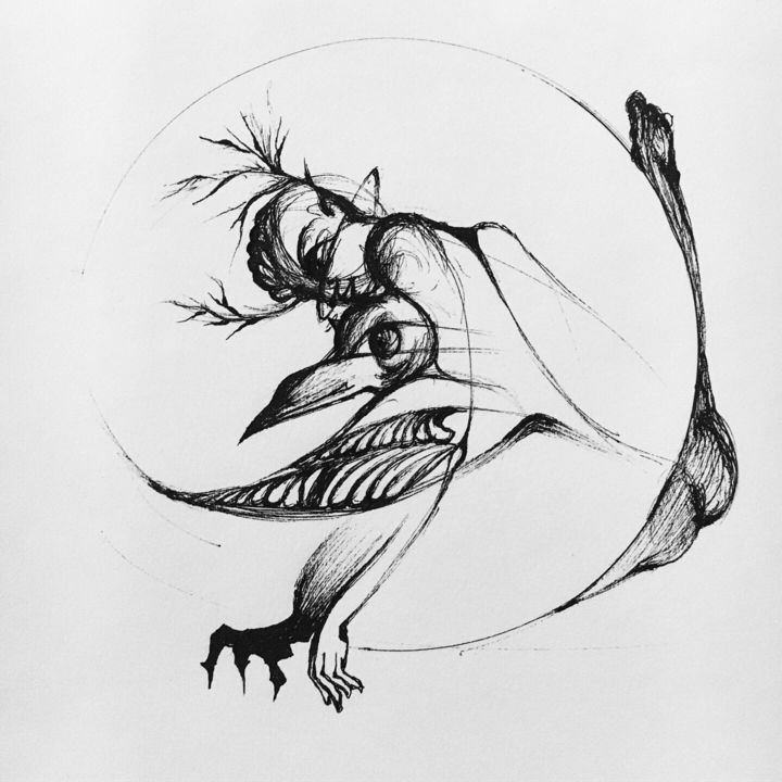 Σχέδιο με τίτλο "``Garunqva Tsit``" από Syuzineh G., Αυθεντικά έργα τέχνης, Γέλη στυλό