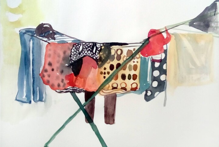 Peinture intitulée "Clothes" par Szabrina Maharita, Œuvre d'art originale, Aquarelle