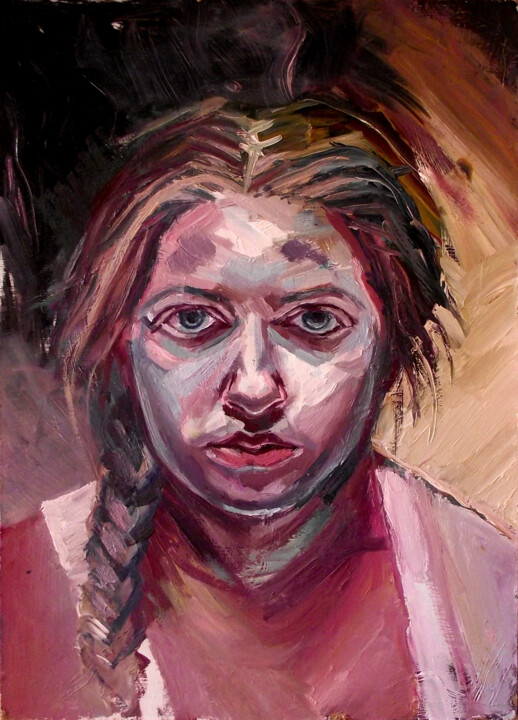 Painting titled "Self portrait" by Szabrina Maharita, Original Artwork, Oil