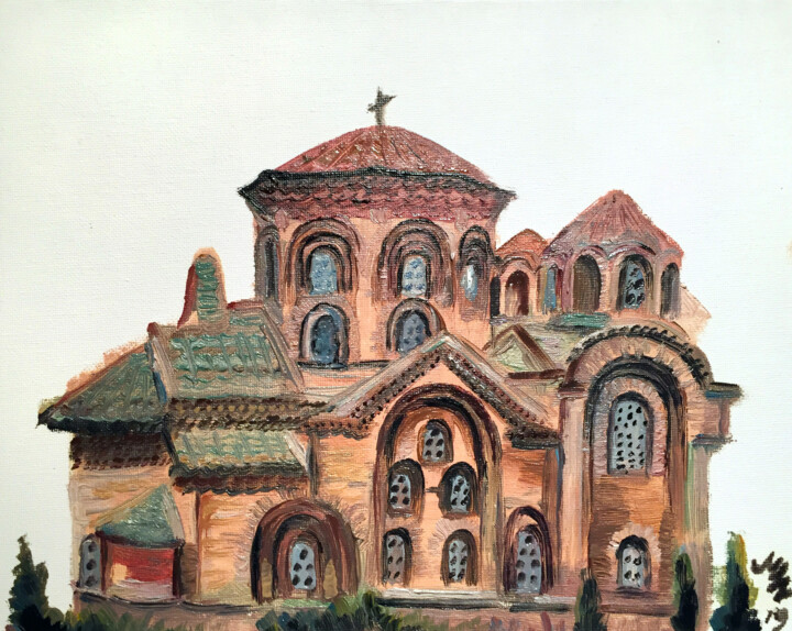 Painting titled "Church 3" by Szabrina Maharita, Original Artwork, Oil