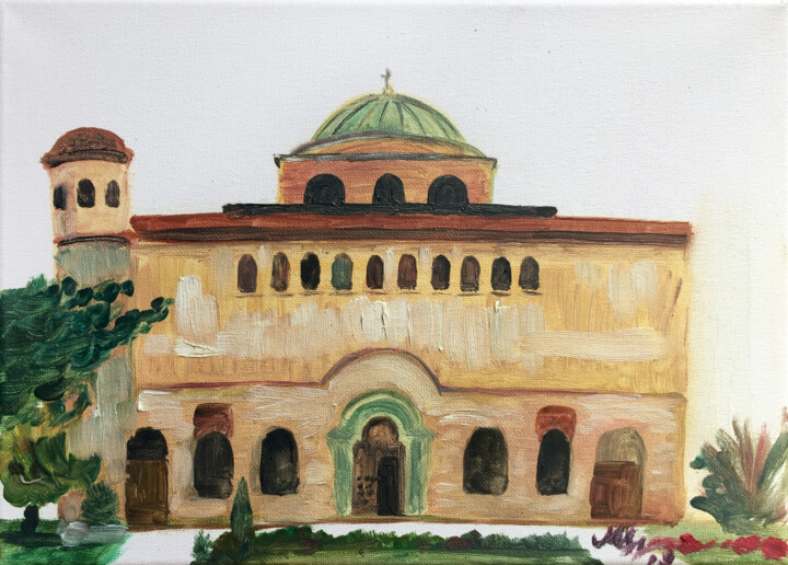 Painting titled "Church 4" by Szabrina Maharita, Original Artwork, Oil