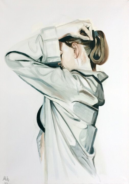 Peinture intitulée "Shroud V." par Szabrina Maharita, Œuvre d'art originale, Acrylique