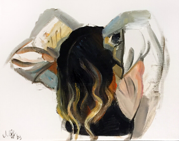 Картина под названием "Shroud XIII." - Szabrina Maharita, Подлинное произведение искусства, Масло Установлен на Деревянная р…