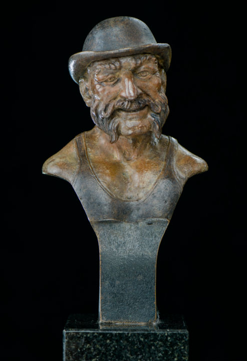 Sculpture titled "Old champ" by Szymon Dajnowicz, Original Art, Metals