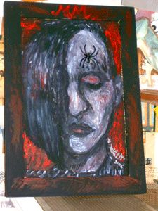 Peinture intitulée "Marilyn Manson supe…" par Zoé Szilágyi, Œuvre d'art originale