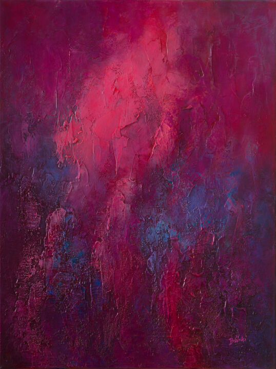 Painting titled "Purple texture" by Szilvia Banki, Original Artwork, Acrylic Mounted on Wood Stretcher frame