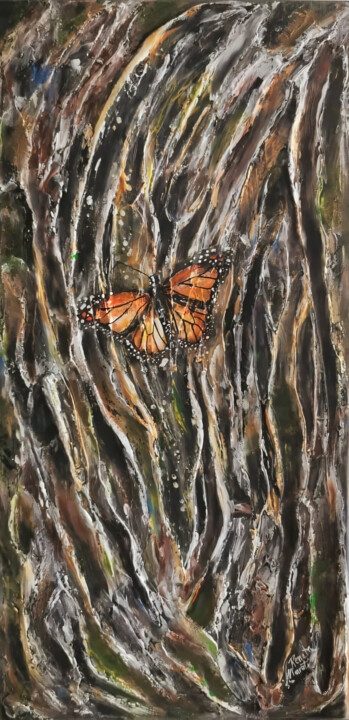 Painting titled "THE OAK'S SECRET" by Renata Maroti, Original Art, Acrylic