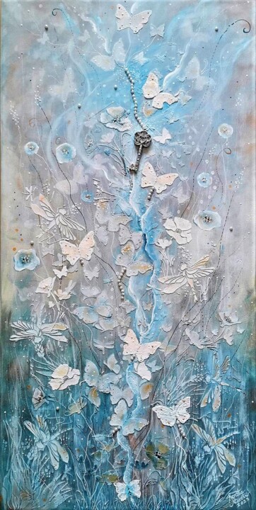Painting titled "FREE WILL - THE KEY" by Renata Maroti, Original Artwork, Acrylic