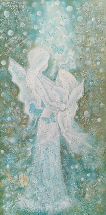 Painting titled "GARDEN OF ANGELS" by Renata Maroti, Original Artwork, Acrylic