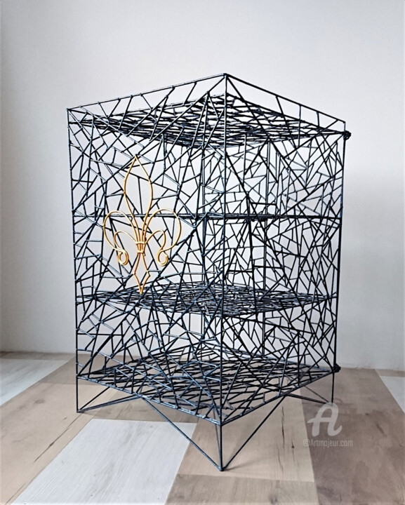 Design intitulée "Fleur de Lis - cabi…" par Sztuka Metalu, Œuvre d'art originale, Meuble