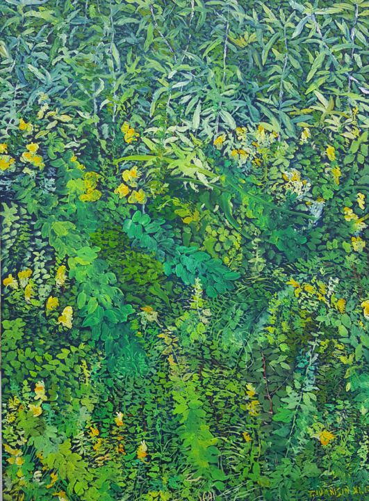 Painting titled "Arabesque III" by Tomislav Ivanišin, Original Art, Oil Mounted on Other rigid panel