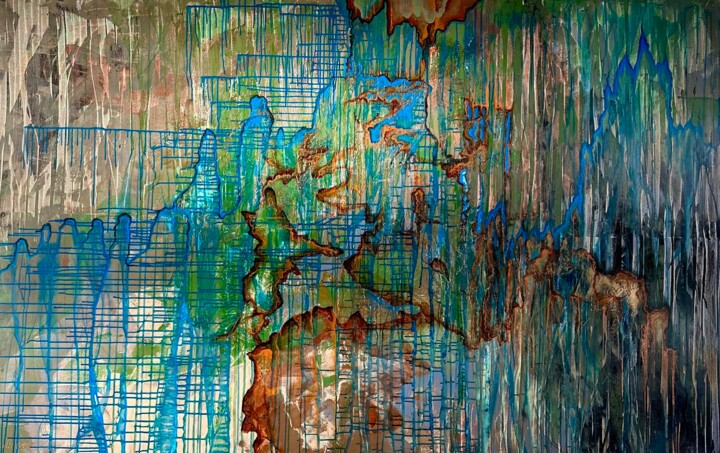 Painting titled "Abstraction 70-3" by Tamar Janiashvili, Original Artwork, Acrylic