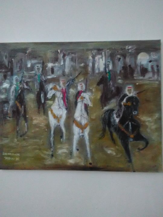 Painting titled "fantasia" by Mohli Hamouche Taoues, Original Artwork, Acrylic