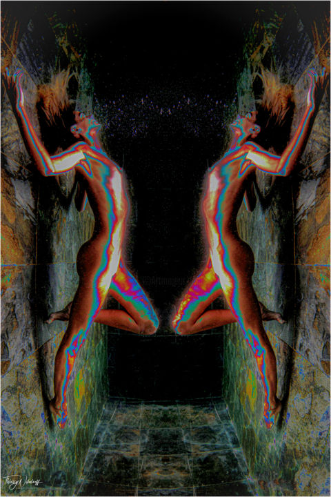 Arts numériques intitulée "Psychedelic beauty" par Thierry Nikolaeff, Œuvre d'art originale, Photo montage