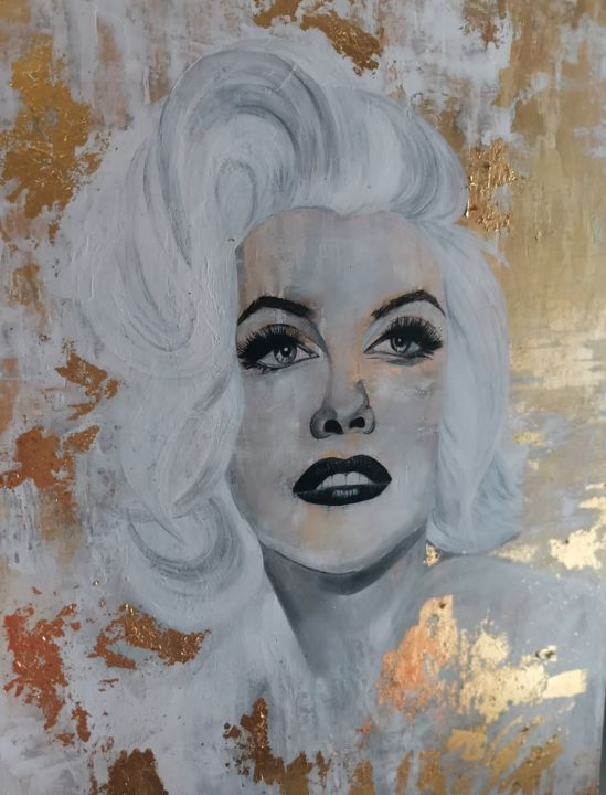 Painting titled "Эм" by Юлия Комагорцева, Original Art, Acrylic Mounted on Stretcher frame