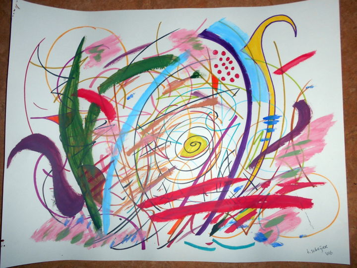 Malerei mit dem Titel "forms and colours" von Tom Schrijver, Original-Kunstwerk, Acryl