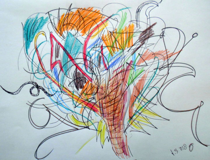 Drawing titled "forming" by Tom Schrijver, Original Artwork, Pencil