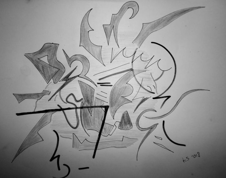 Desenho intitulada "catch it" por Tom Schrijver, Obras de arte originais, Lápis