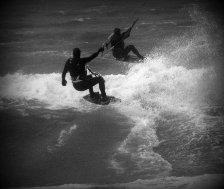 Photography titled "kitesurfing" by Tom Schrijver, Original Artwork, Digital Photography