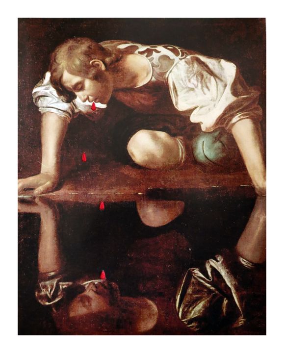 Collages titled "Tra le acque" by Tudorita Gherase, Original Art, Embroidery Mounted on Wood Panel